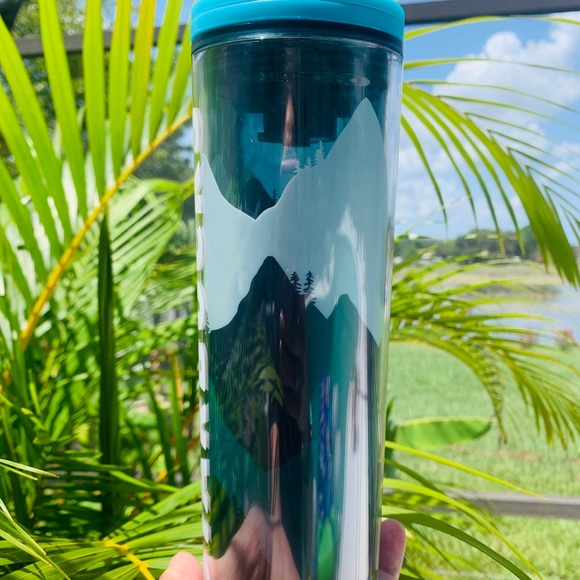 Starbucks Blue Mountain Design Hot Tumbler Cold Cup 16oz Grande Insulated NWT - Picture 3 of 9
